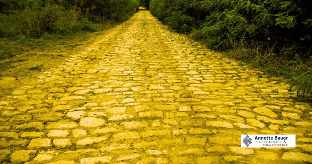 gelbe Steinstraße, Yellow Brick Road der Weg nach Hause Zauberer von Oz Serie Annette Bauer Heilpraktikerin für Psychotherapie
